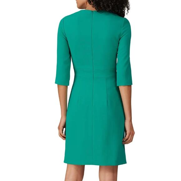 Black Halo Green Mini Sheath Dress Size 2 Career Work Professional Designer $400 - Picture 3 of 13